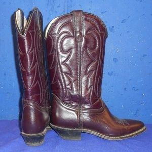 Rodeo Drive Black Cherry Leather Cowboy Boots